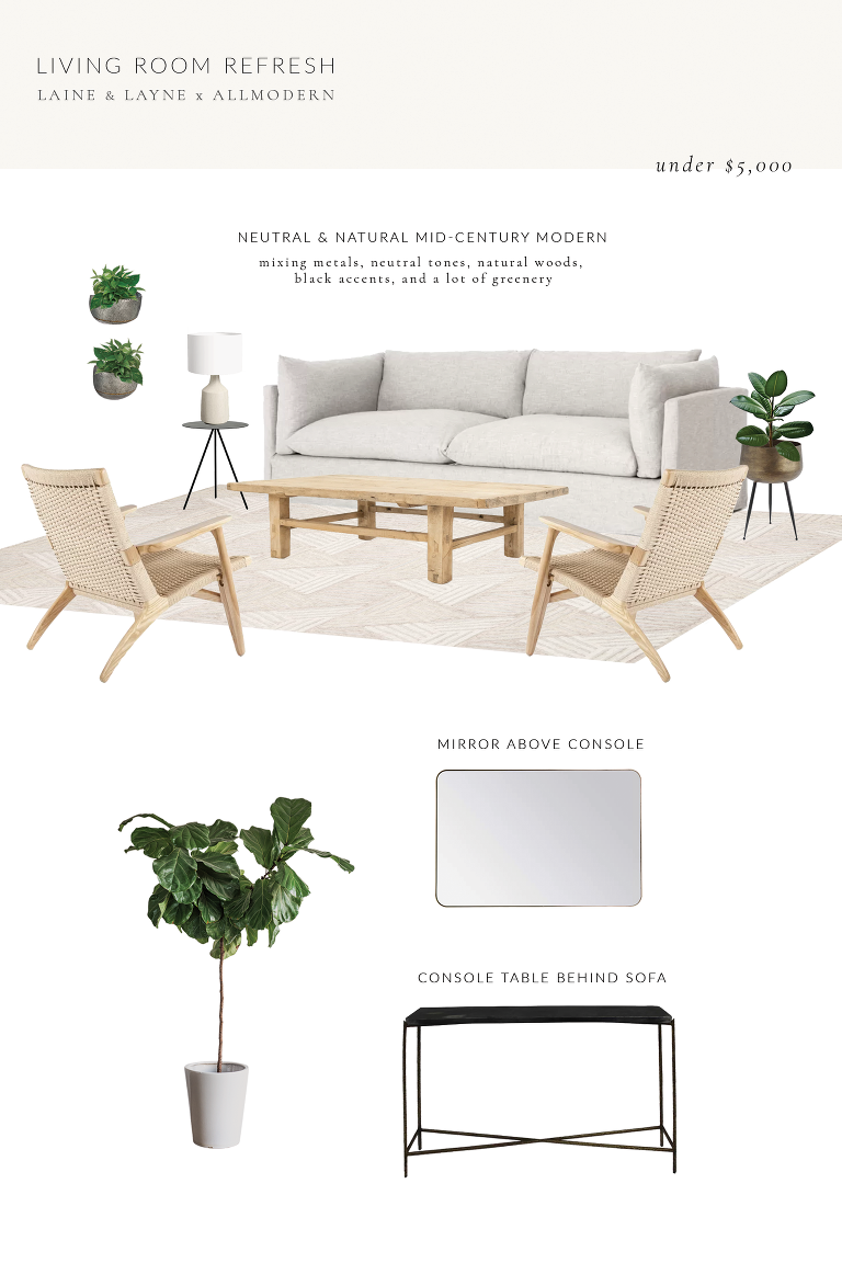 Neutral Natural Mcm Living Room Design Laine And Layne