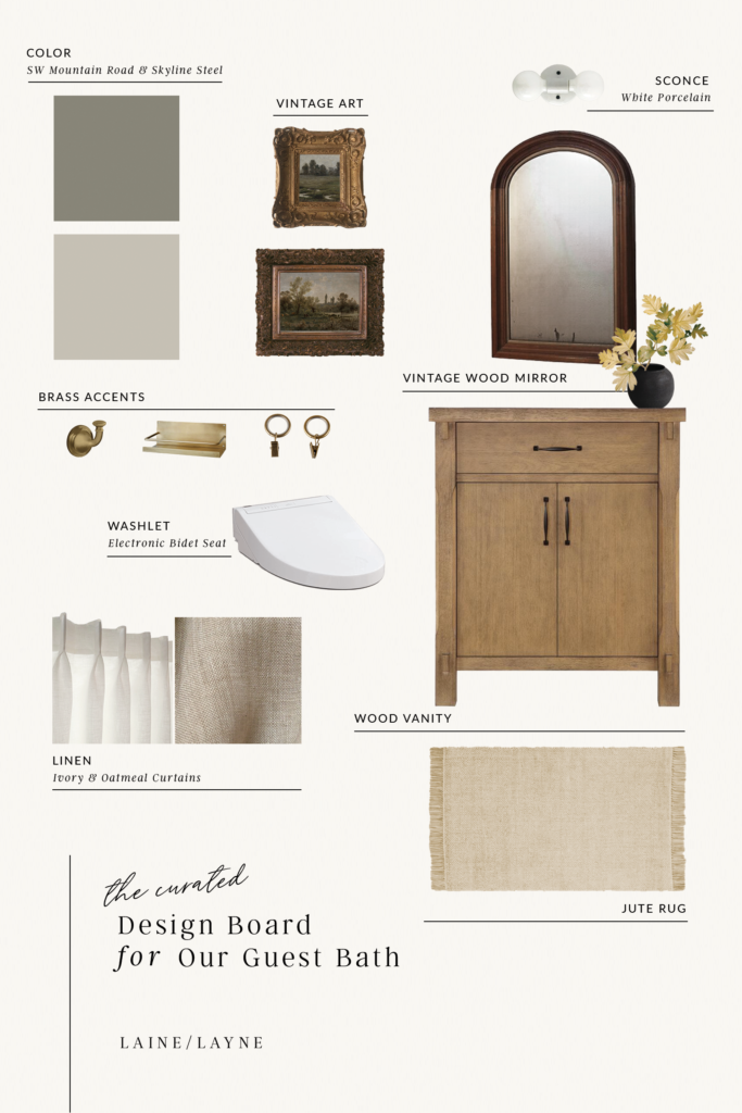 Guest Bathroom Design Board | Laine and Layne