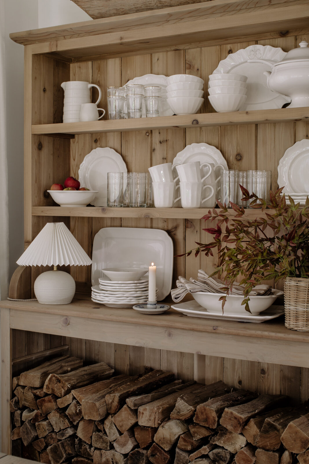 Fall Dining Room Hutch With Heirloom Dinnerware | Laine and Layne