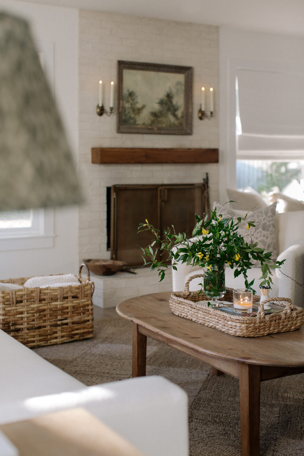 Spring Living Room, Fireplace Brick, Jute Rug Q&A | Laine and Layne